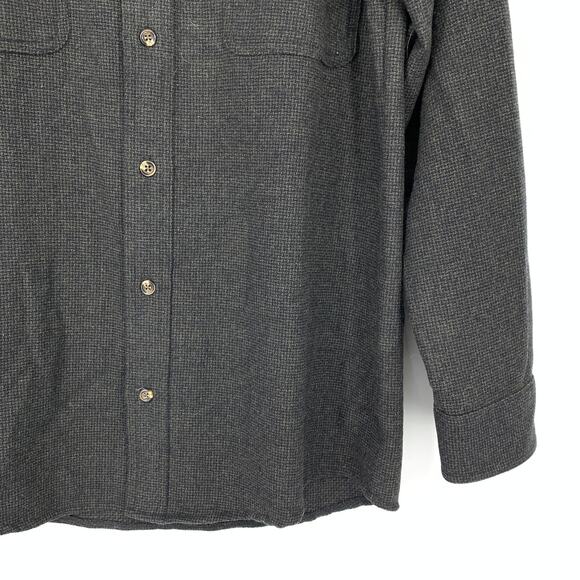 Stormy Kromer Button Front Long Sleeve Shirt Mens Sz Medium Dark Gray Wool Blend - Picture 5 of 6